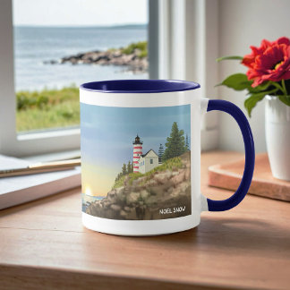 Leuchtturm und Sonnenuntergang Tasse