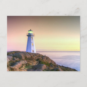 Leuchtturm- und Sonnenuntergangs-Foto Postkarte