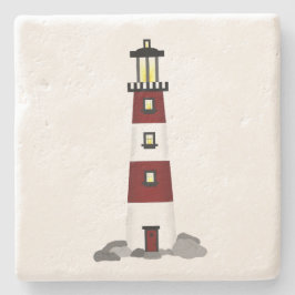 Leuchtturm-Untersetzer Steinuntersetzer