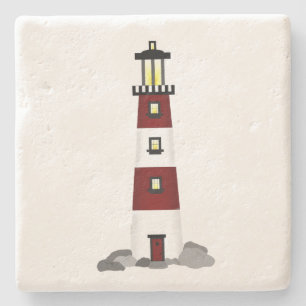 Leuchtturm-Untersetzer Steinuntersetzer