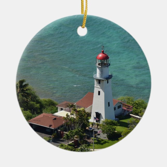 Leuchtturm-Verzierung mit inspirierend Zitat Keramikornament (Vorne)