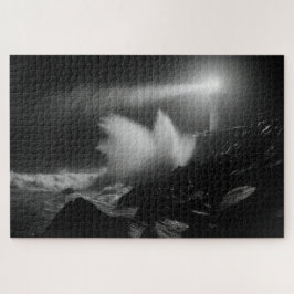 Leuchtturm Vigil über Sturmsee Monochrome Kunst