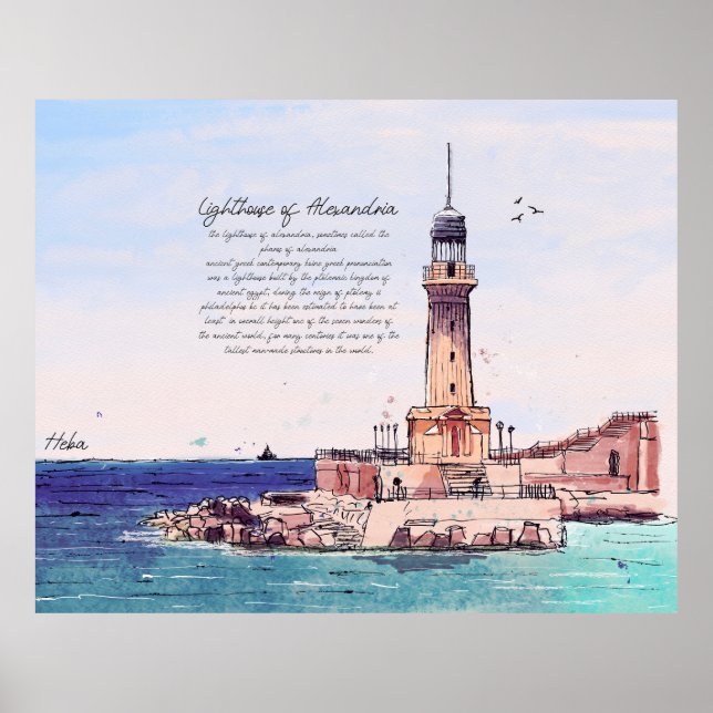 Leuchtturm von Alexandria Poster (Vorne)