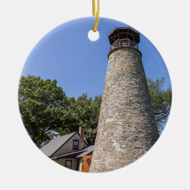 Leuchtturm von Barcelona Keramik Ornament (Vorne)