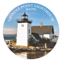 Leuchtturm von Grindle Point, Maine Round Stickers