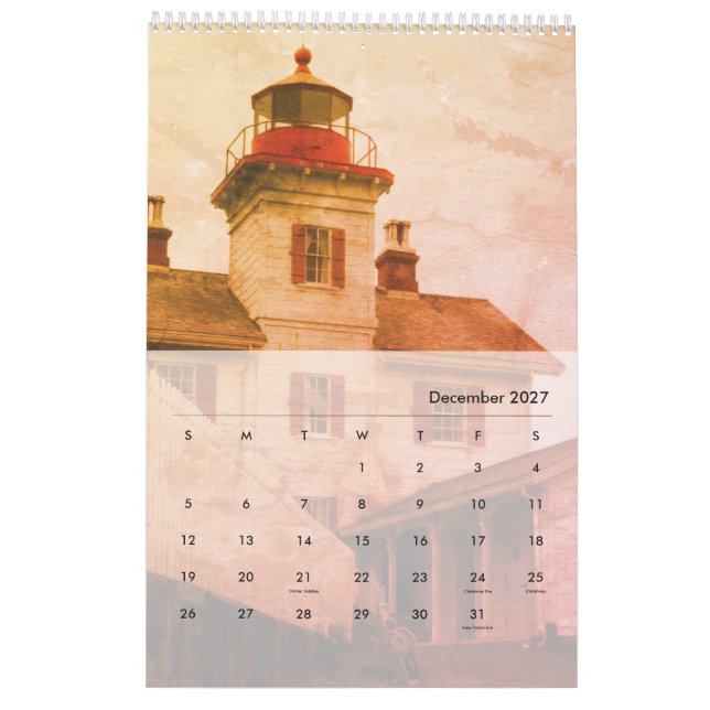 Leuchtturm von Oregon & Washington Calendar Kalender (Dez 2027)