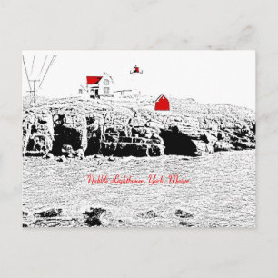 Leuchtturm, York, Maine - Postkarte
