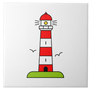 Leuchtturm zeichnend benutzerdefiniertes Quadrat g Fliese