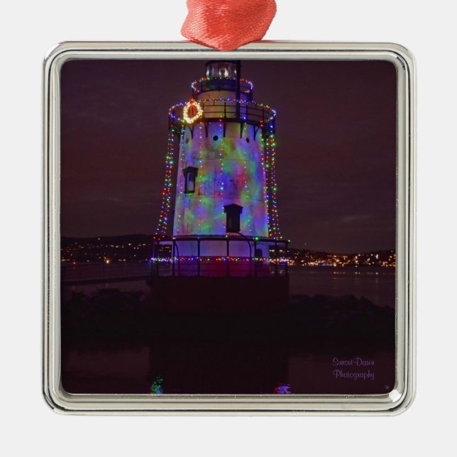 Leuchtturm zu Weihnachten Ornament Aus Metall (Vorne)