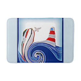 Leuchtturmboot Badematte