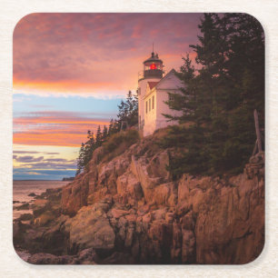 Leuchttürme   Acadia National Park Maine Rechteckiger Pappuntersetzer