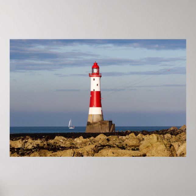 Leuchttürme | Beachy Head Lighthouse England Poster (Vorne)