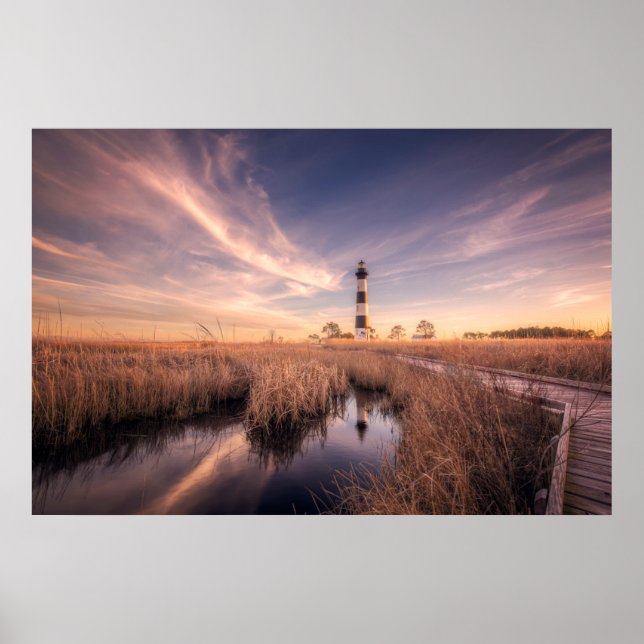 Leuchttürme | Bodie Island Outerbanks NC Poster (Vorne)