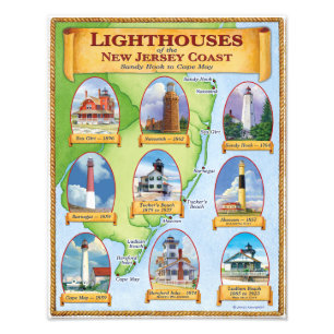 Leuchttürme der New Jersey Coast Fotodruck