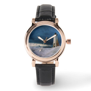 Leuchttürme Frankfort Lighthouse Lake Michigan Armbanduhr