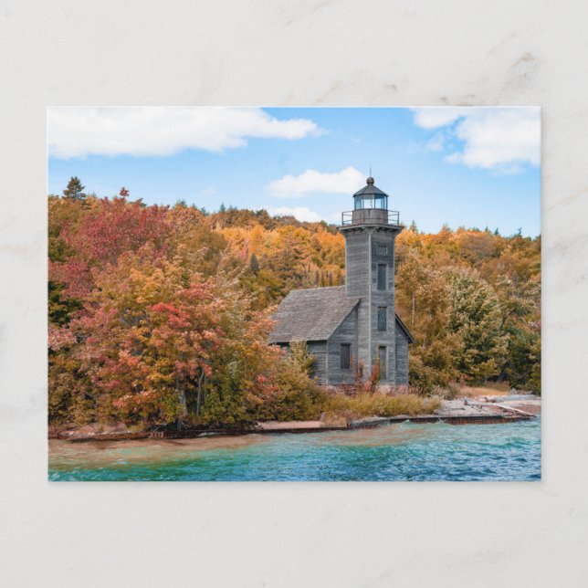 Leuchttürme | Grand Island East Channel Light Postkarte (Vorderseite)