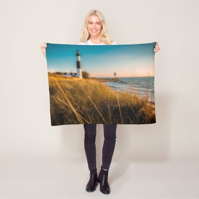 Leuchttürme | Großer Leuchtturm Ludington, MI Fleecedecke (Beispiel)