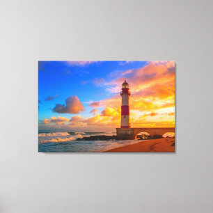 Leuchttürme Itapuã Brasilien Leuchtturm Leinwanddruck