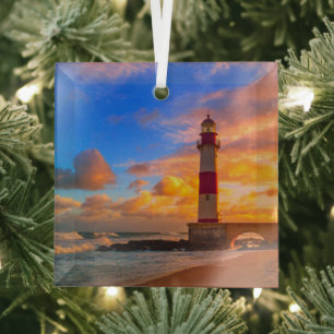 Leuchttürme   Itapuã Brasilien Leuchtturm Ornament Aus Glas