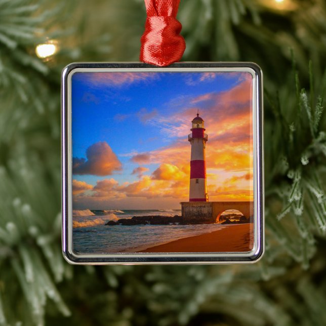 Leuchttürme | Itapuã Brasilien Leuchtturm Ornament Aus Metall (Baum)