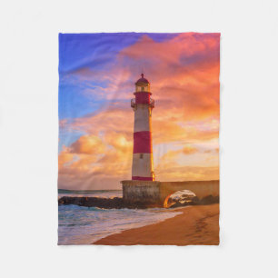 Leuchttürme Itapuã Lighthouse Bahia Brasilien Fleecedecke
