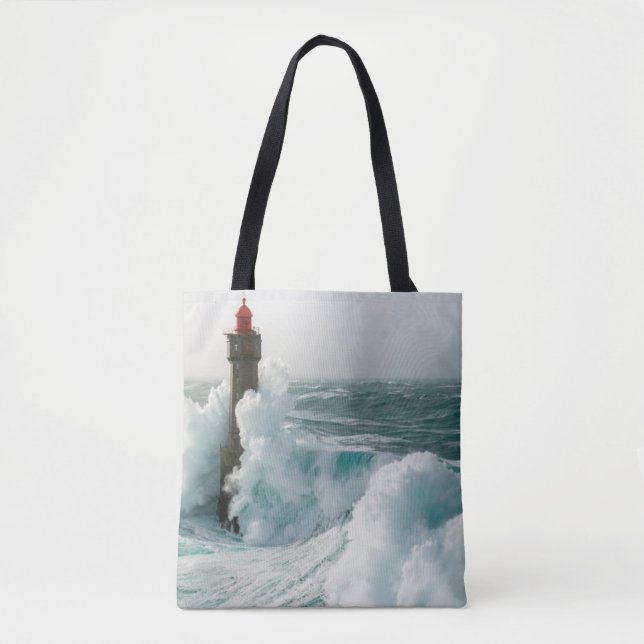 Leuchttürme | Jument Lighthouse Ouessant Frankreic Tasche (Vorderseite)