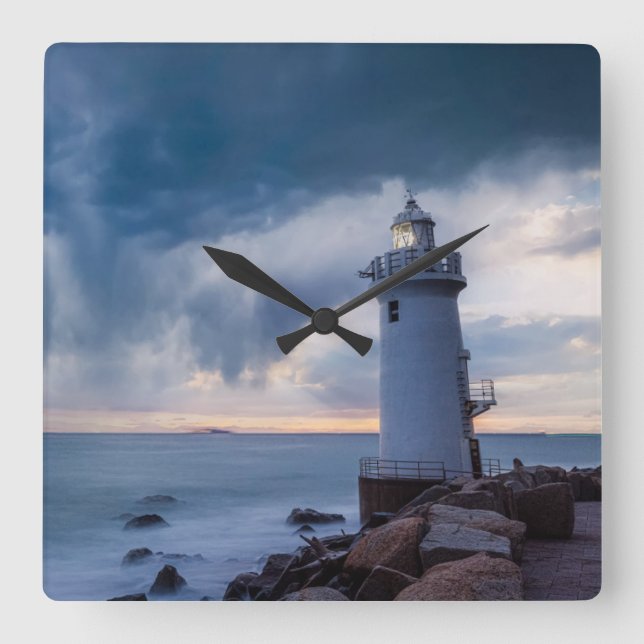 Leuchttürme | Kap Irago Leuchtturm Quadratische Wanduhr (Vorderseite)
