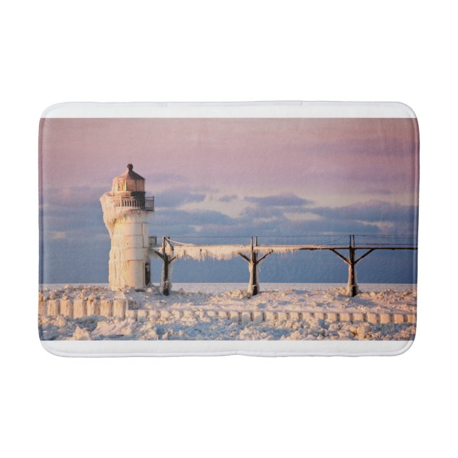 Leuchttürme | Lake Michigan Lighthouse Badematte (Vorderseite)