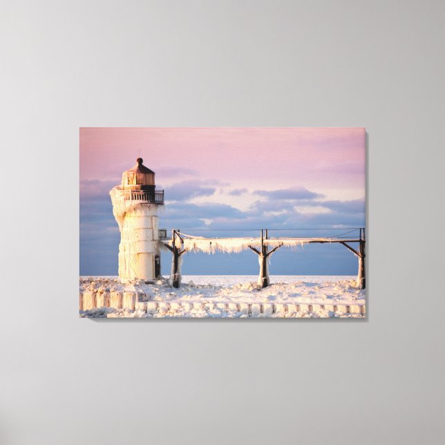 Leuchttürme | Lake Michigan Lighthouse Leinwanddruck (Vorderseite)