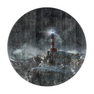 Leuchttürme Leuchtturm im Sturm Schneidebrett