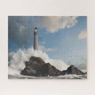 Leuchttürme   Leuchtturm mit Absturzwellen