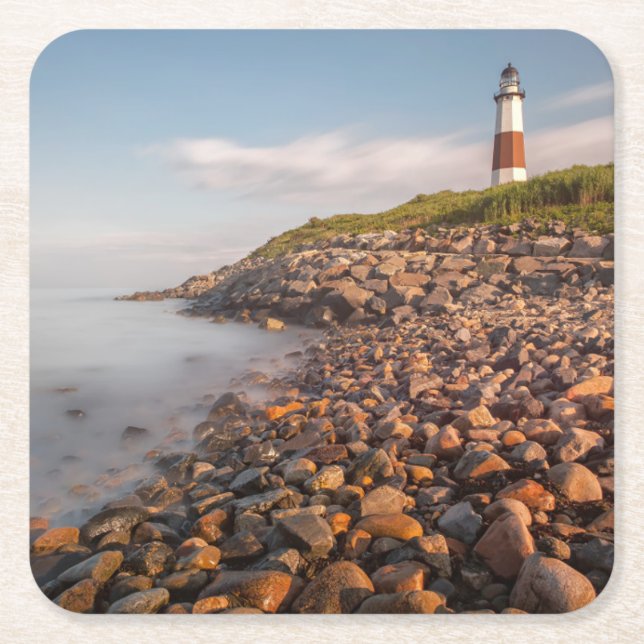 Leuchttürme | Montauk Point Long Island Rechteckiger Pappuntersetzer (Vorderseite)