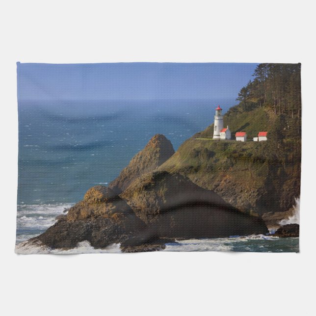 Leuchttürme | Oregon Coast Lighthouse Geschirrtuch (Horizontal)