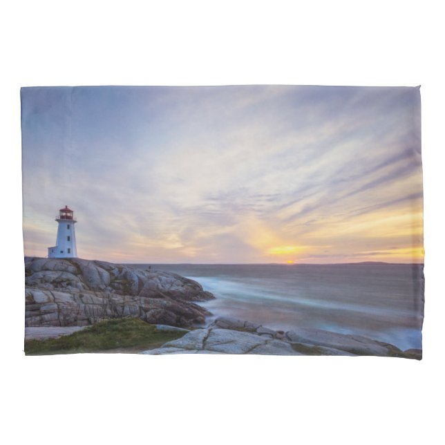 Leuchttürme | Peggy's Cove Lighthouse Nova Scotia Kissenbezug (Vorderseite)