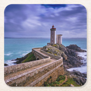 Leuchttürme   Petit Minou Lighthouse Frankreich Rechteckiger Pappuntersetzer