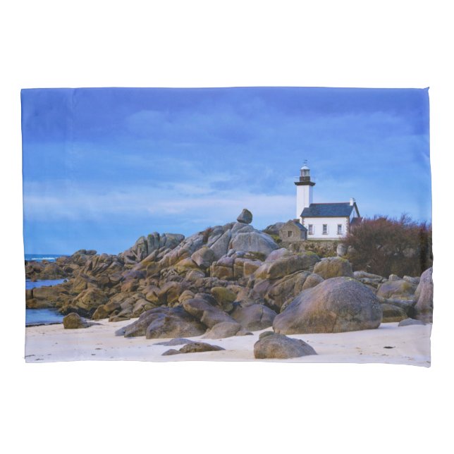Leuchttürme | Phare de Pontusval Frankreich Finist Kissenbezug (Vorderseite)