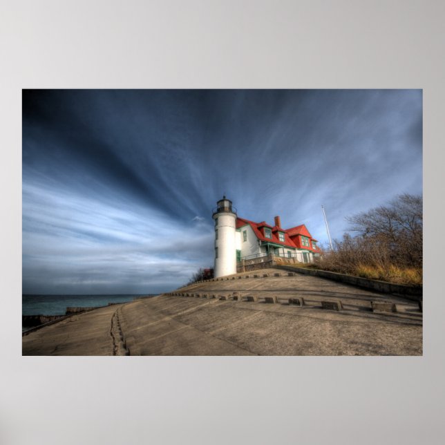 Leuchttürme | Point Betsie Lake Michigan Poster (Vorne)