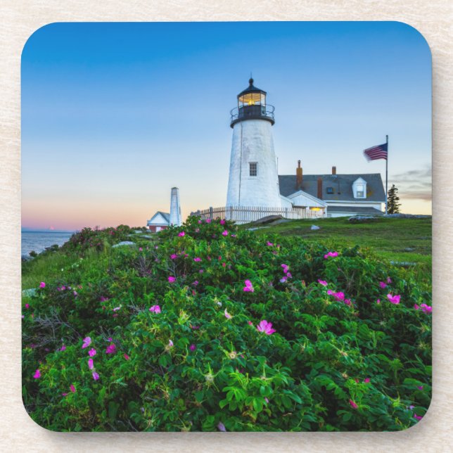 Leuchttürme | Point Lighthouse Bristol Maine Getränkeuntersetzer (Vorderseite)