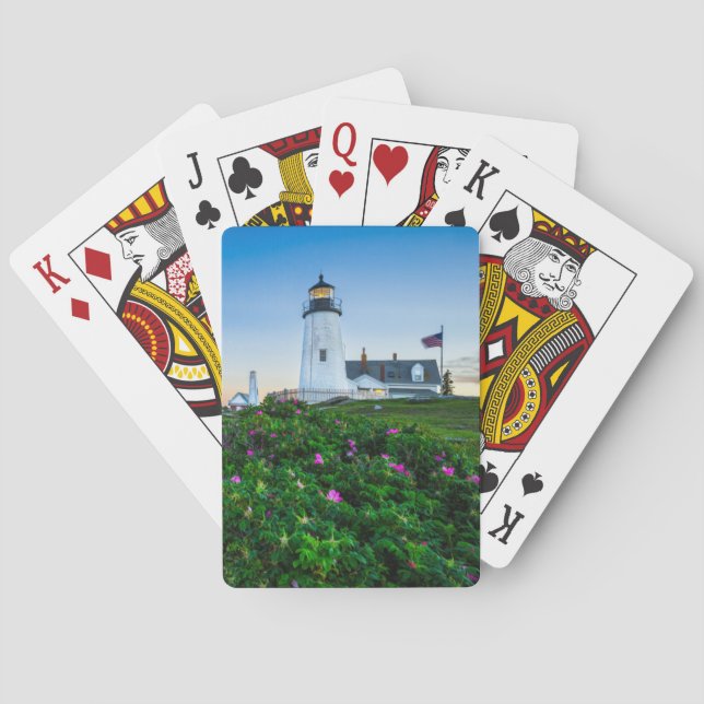 Leuchttürme | Point Lighthouse Bristol Maine Spielkarten (Rückseite)