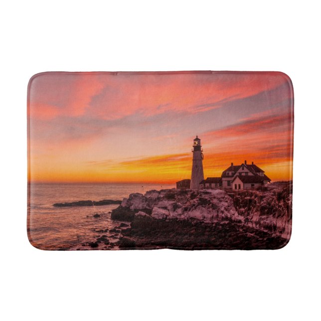 Leuchttürme | Portland Head Cape Elizabeth Maine Badematte (Vorderseite)