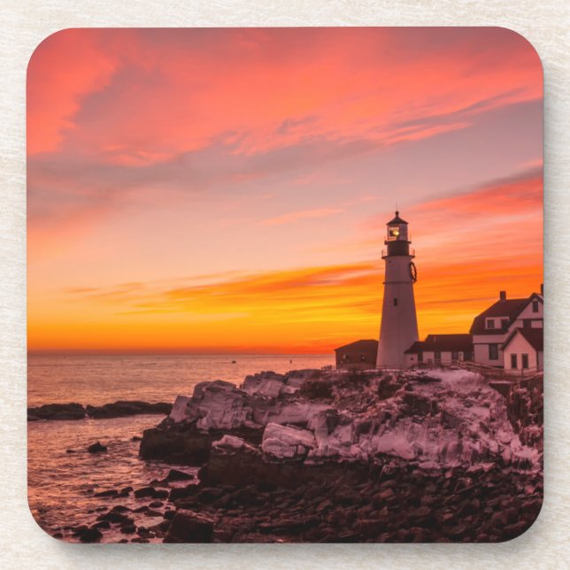 Leuchttürme | Portland Head Cape Elizabeth Maine Getränkeuntersetzer (Vorderseite)