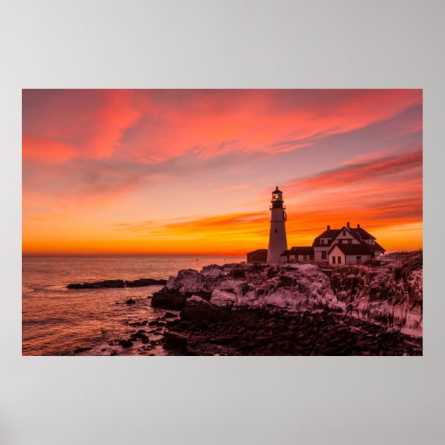 Leuchttürme | Portland Head Cape Elizabeth Maine Poster (Vorne)