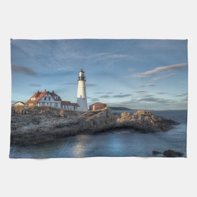 Leuchttürme | Portland Head Light Lighthouse Geschirrtuch (Horizontal)