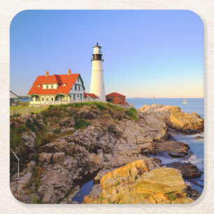 Leuchttürme   Rockport Lighthouse Maine Rechteckiger Pappuntersetzer