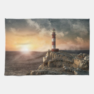 Leuchttürme   Rotweiße Leuchttürme Geschirrtuch