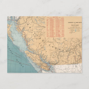 Leuchttürme und Segelrouten von British Columbia Postkarte