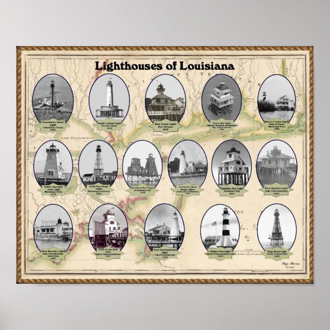 Leuchttürme von Louisiana Poster (Vorne)