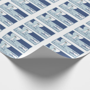 Leuchtturmflächen für Langschiffen Geschenkpapier