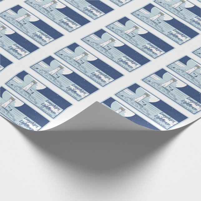 Leuchtturmflächen für Langschiffen Geschenkpapier (Ecke)