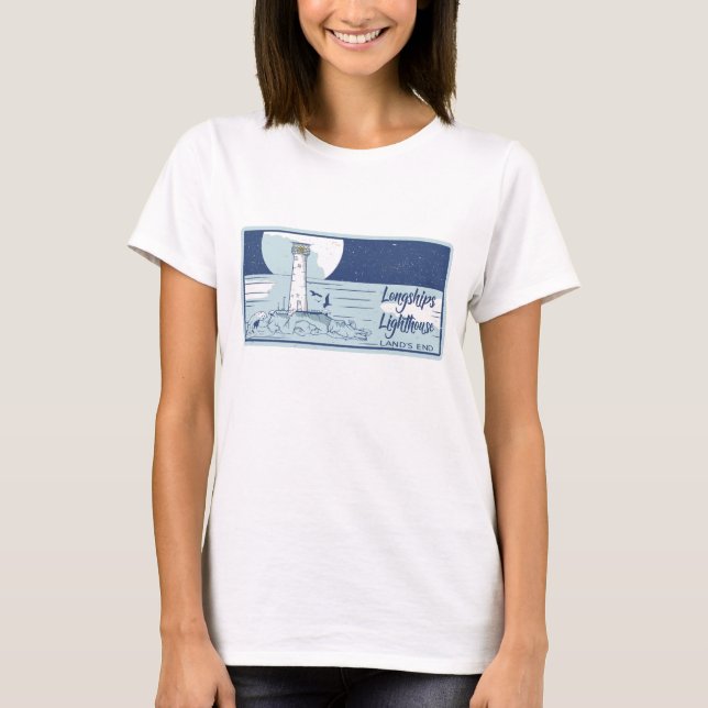 Leuchtturmflächen für Langschiffen T-Shirt (Vorderseite)